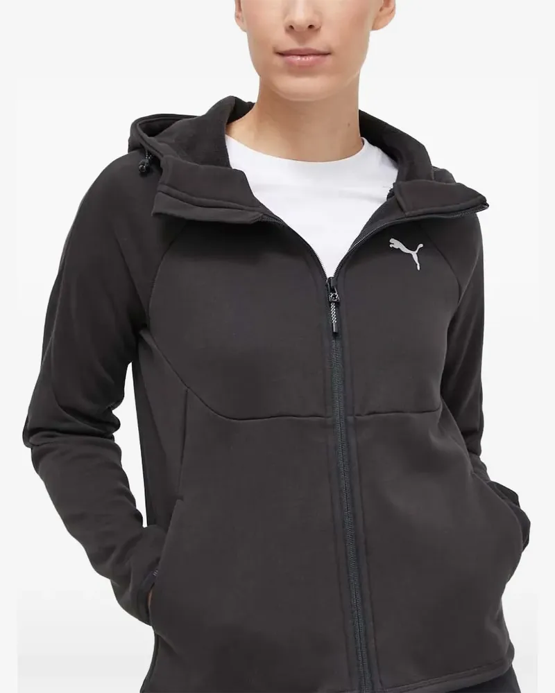 Puma logo-print zip-up hoodie - Schwarz Schwarz