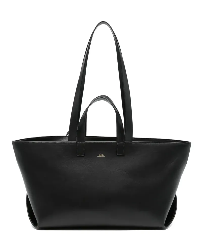 A.P.C. Le Drummer leather tote bag - Schwarz Schwarz
