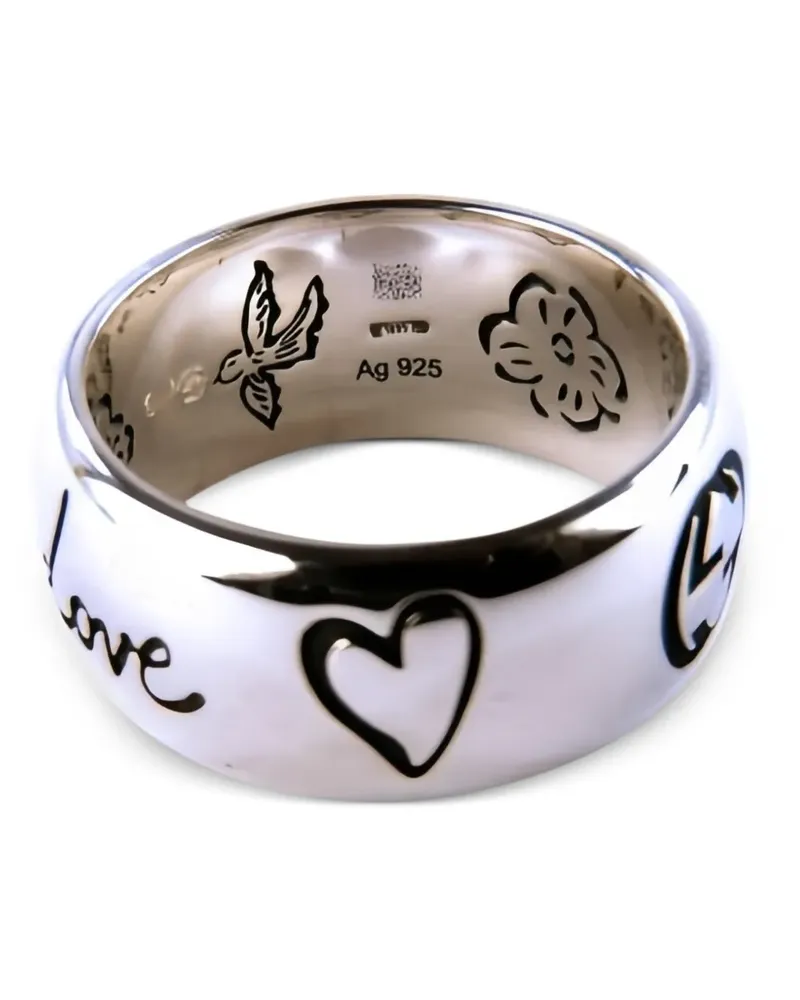 Gucci sterling silver Blind for Love ring - Silber Silber