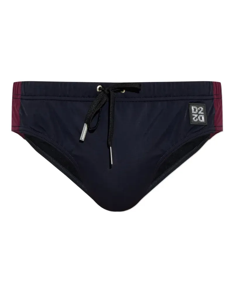 Dsquared2 logo-patch drawstring swim briefs - Blau Blau