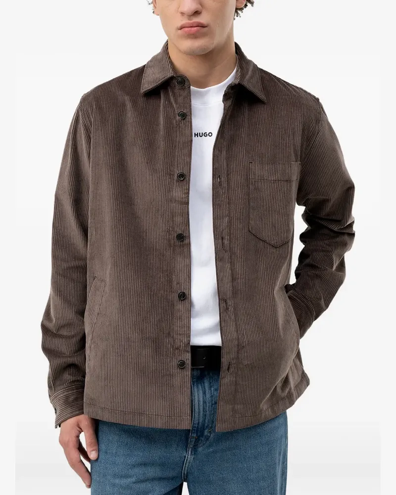 HUGO BOSS Oversized-Hemd aus Baumwoll-Cord - Braun Braun