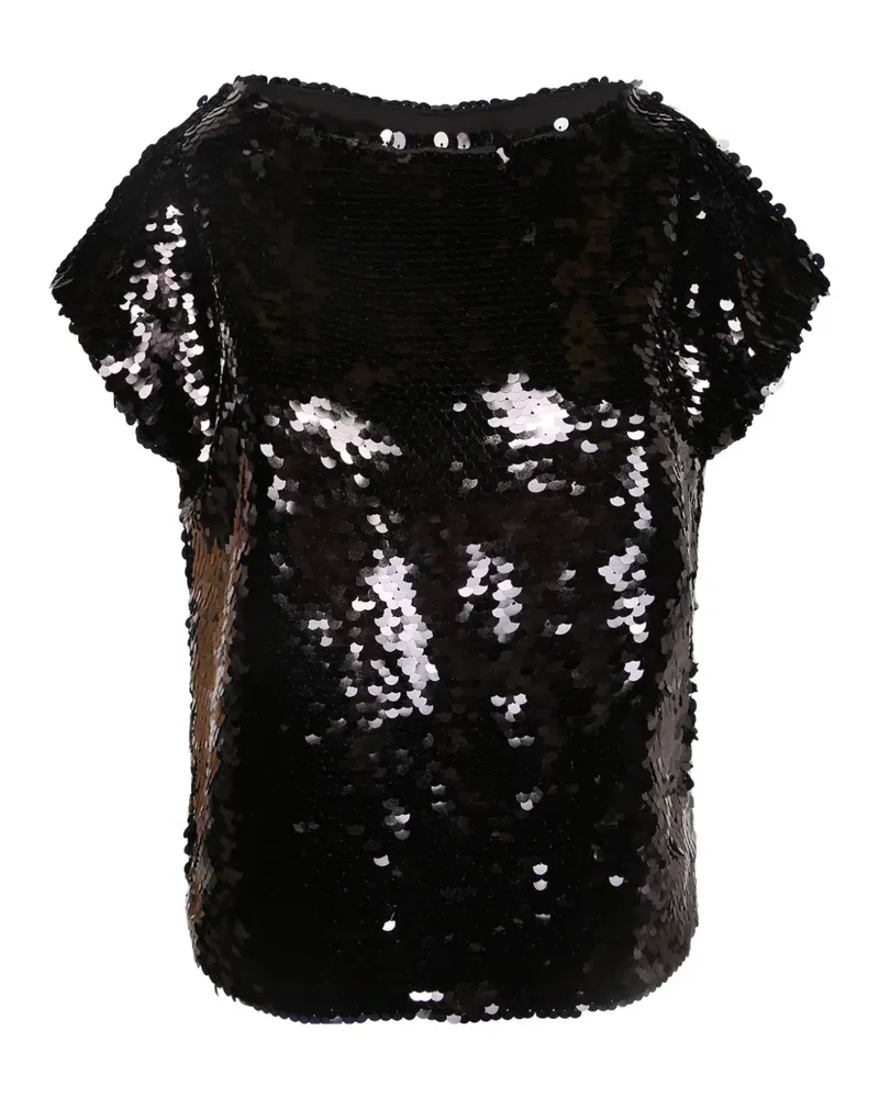 Alberta Ferretti Oberteil mit Pailletten - Schwarz Schwarz