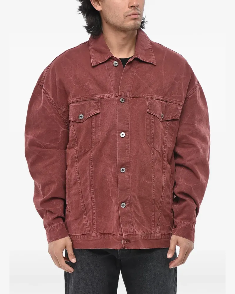 OFF-WHITE garment-dyed patch-pocket denim jacket - Rot Rot