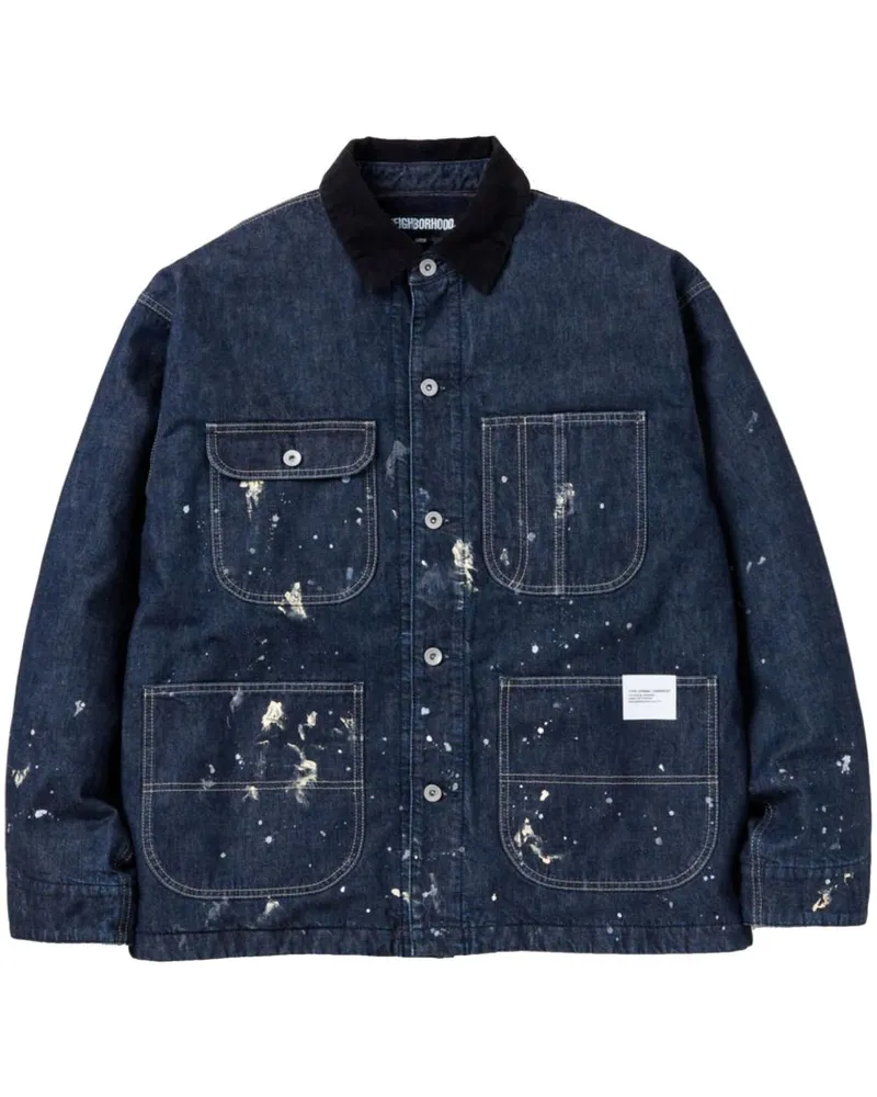 Neighborhood Ausgeblichene Jacke mit Cordkragen - Blau Blau