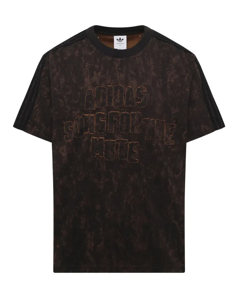 Song For The Mute x Adidas 006 bleaching-effect T-shirt - Schwarz Schwarz