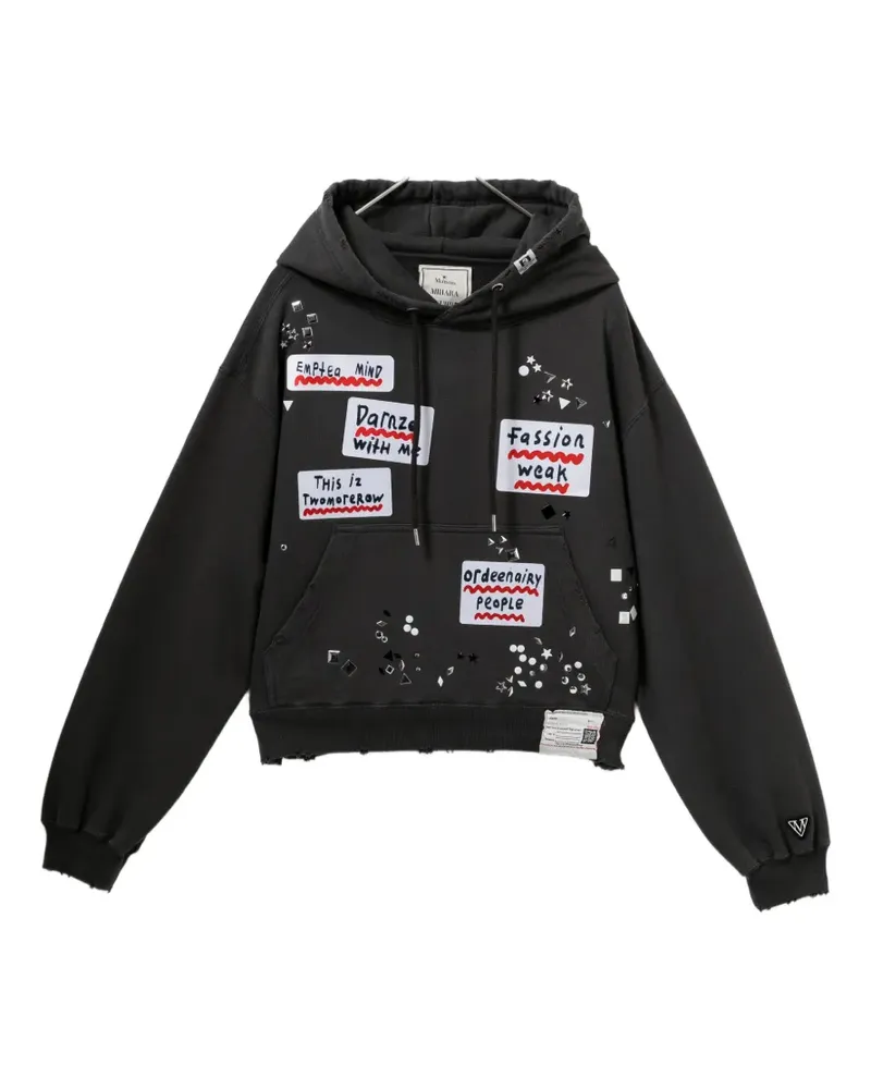 MIHARAYASUHIRO Hoodie mit Sticker - Grau Grau