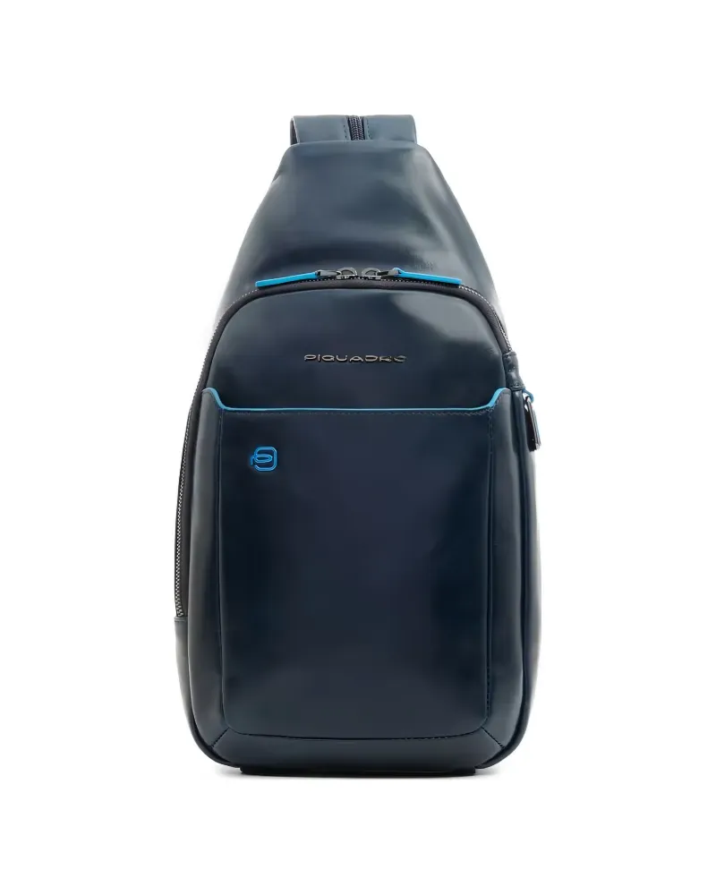Piquadro Rucksack mit Logo-Schild - Blau Blau