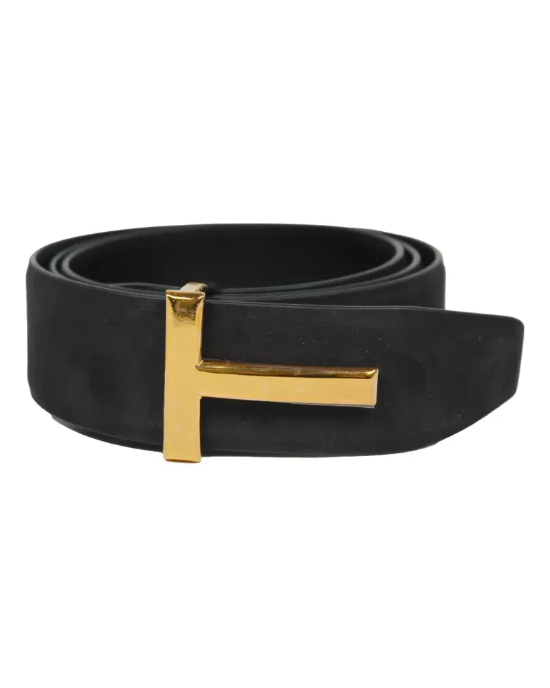 Tom Ford T-buckle leather belt - Schwarz Schwarz