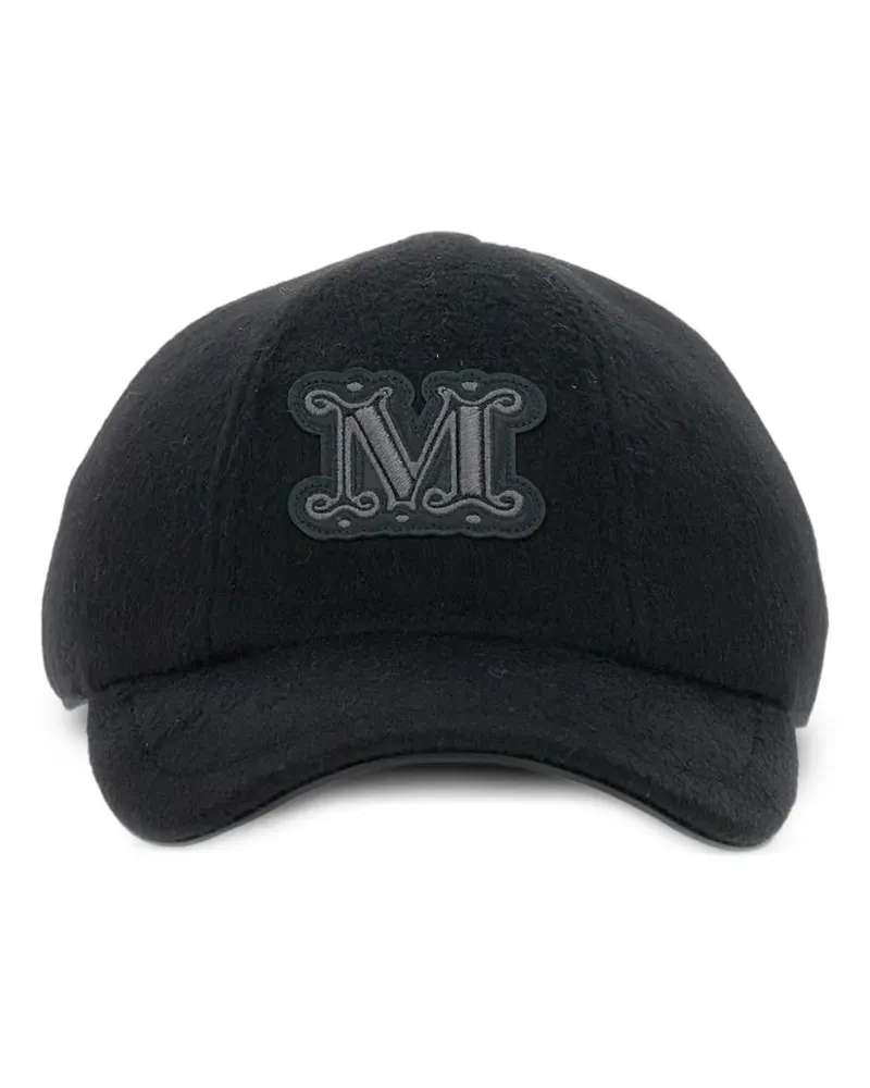 Max Mara Baseballkappe mit Logo-Patch - Schwarz Schwarz