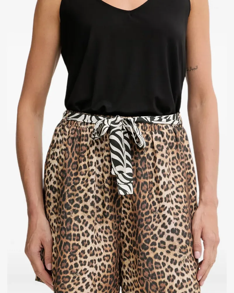Liu Jo leopard-print zebra-pattern shorts - Braun Braun