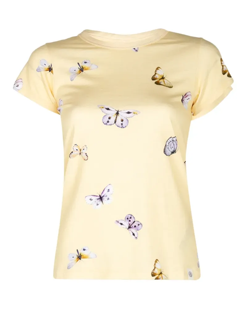 Rag & Bone T-Shirt mit Schmetterling-Print - Gelb Gelb