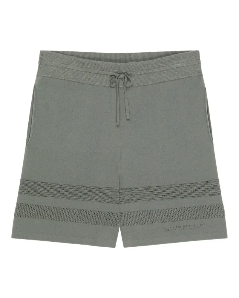 Givenchy Gestrickte Shorts mit Mesh-Details - Grün Grün