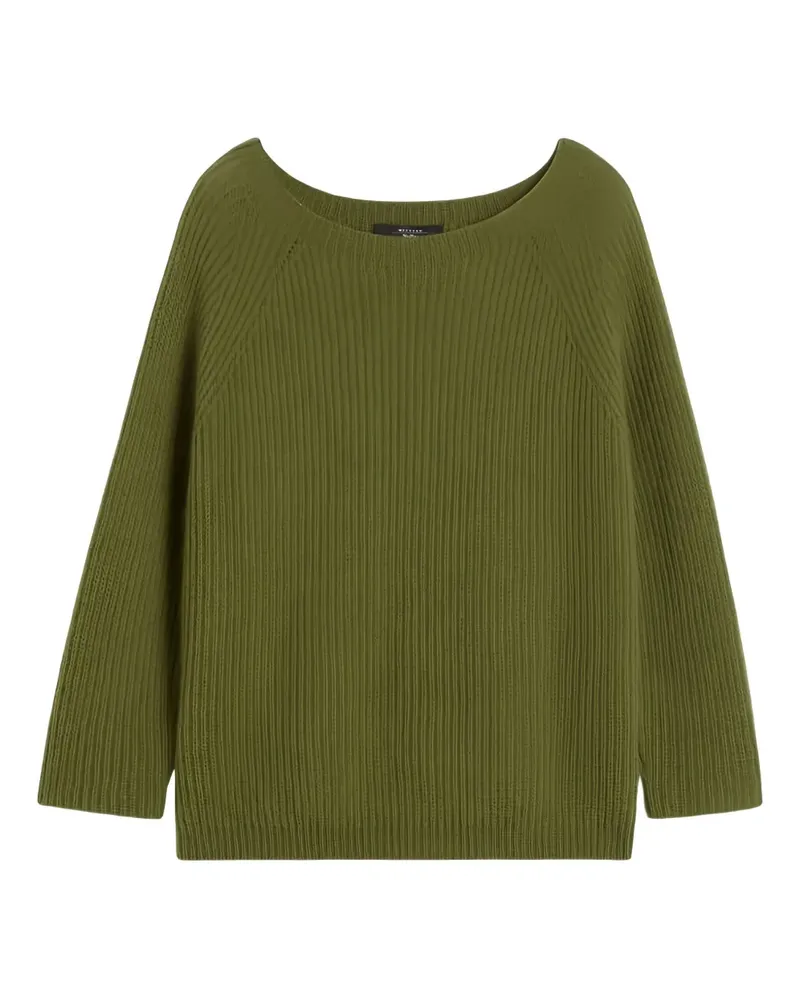 Max Mara Gerippter Pullover - Grün Grün