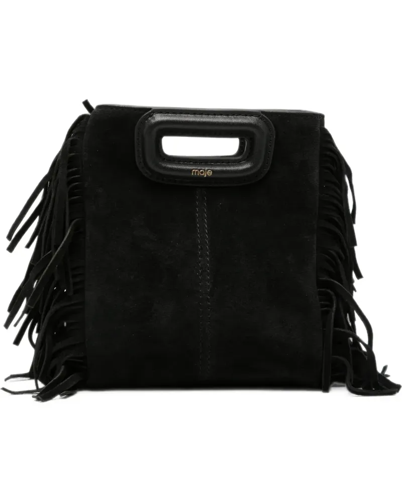 Maje M Mini-Tasche mit Fransen - Schwarz Schwarz