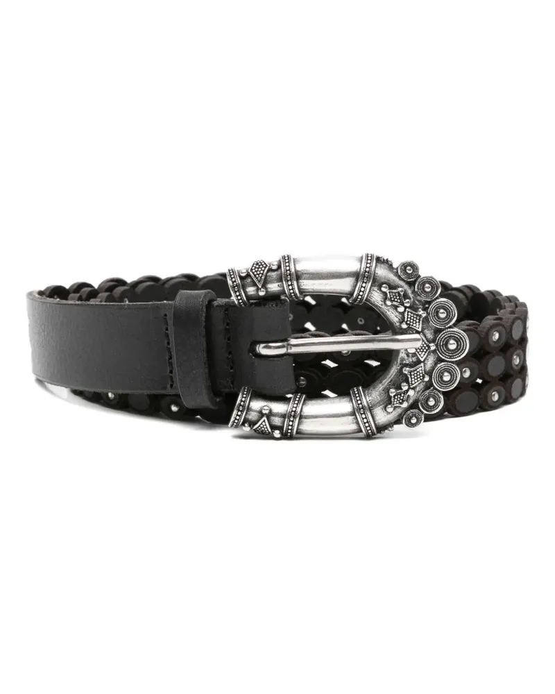 Orciani laser-cut studded belt - Schwarz Schwarz