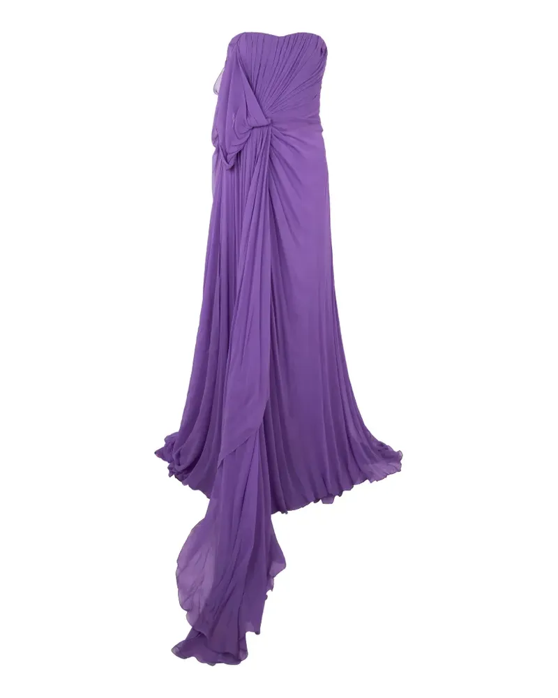 Alberta Ferretti draped strapless maxi dress - Violett Violett