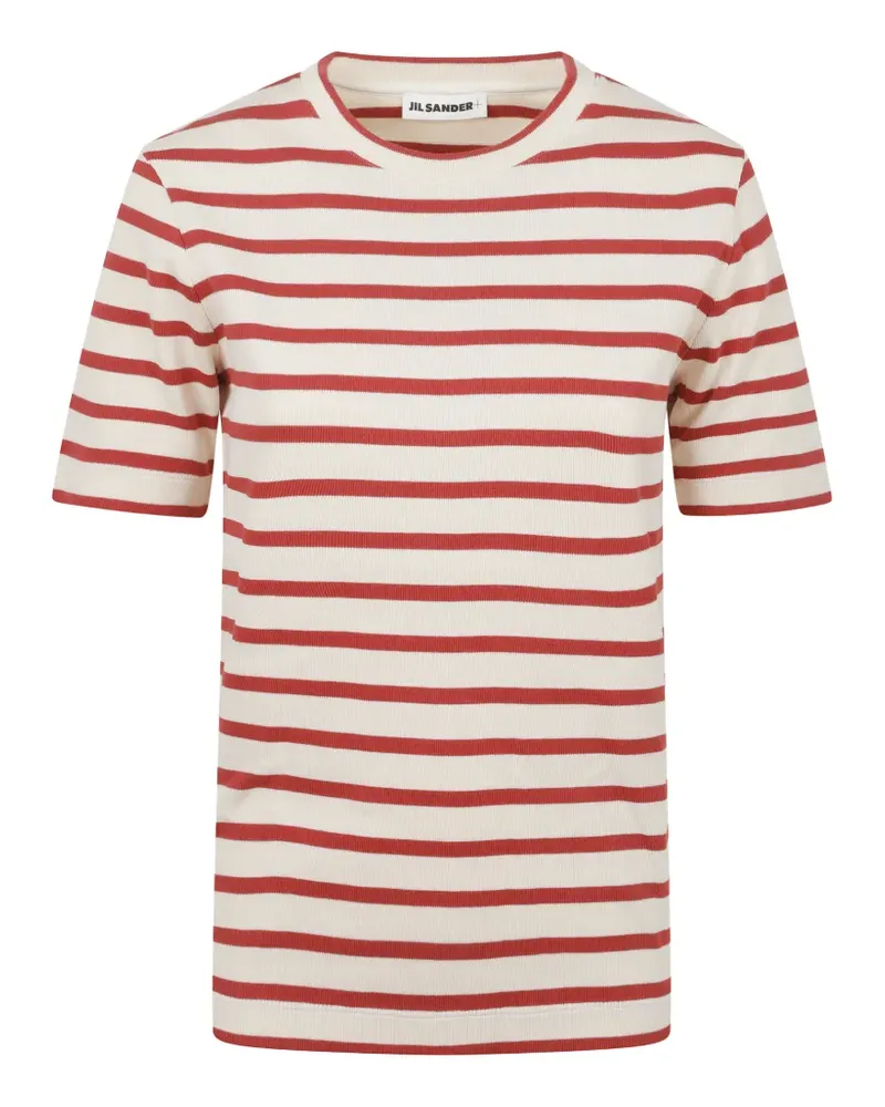 Jil Sander striped ribbed T-shirt - Nude Nude