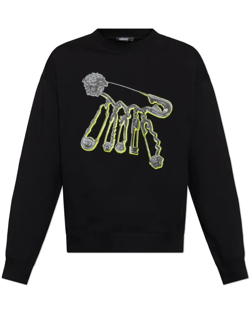 Versace Medusa Sweatshirt mit Sicherheitsnadel-Print - Schwarz Schwarz