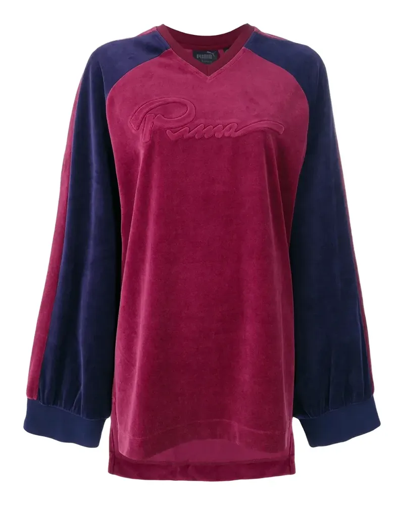 Puma Oversized-Nickipullover mit V-Ausschnitt - Rosa Rosa