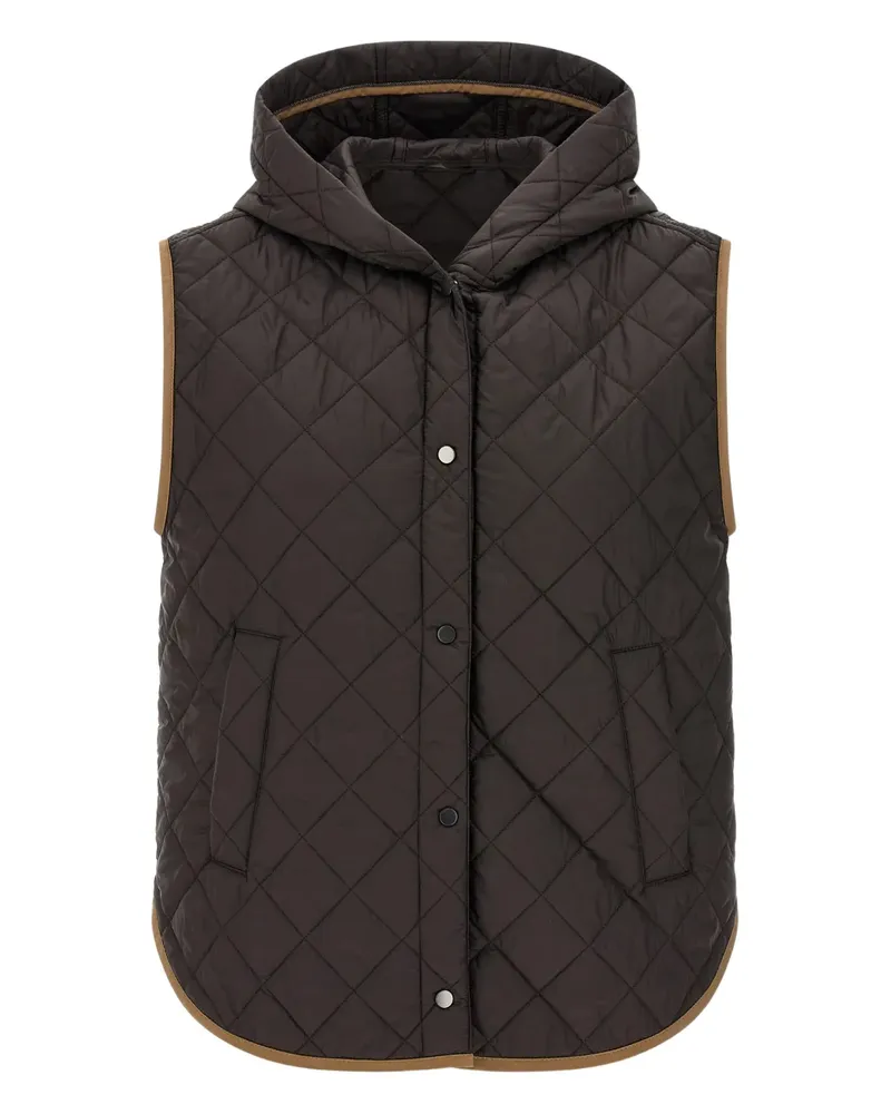 Brunello Cucinelli hooded quilted gilet - Braun Braun