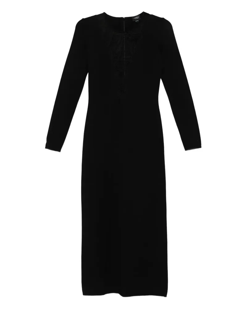Giambattista Valli Midikleid mit Spitzeneinsätzen - Schwarz Schwarz