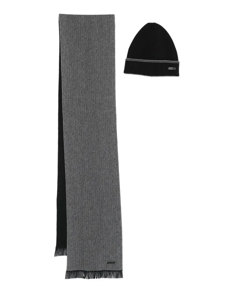 HUGO BOSS Set aus Beanie und Schal - Schwarz Schwarz