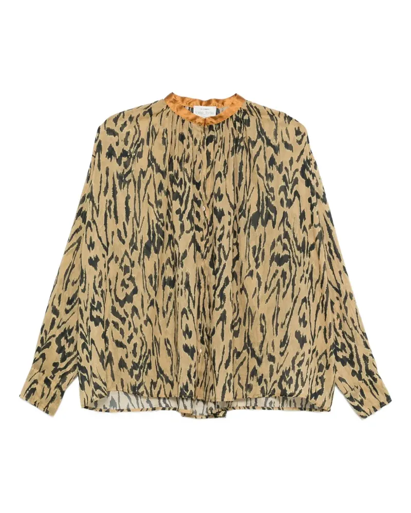 forte_forte Hemd mit Animal-Print - Braun Braun