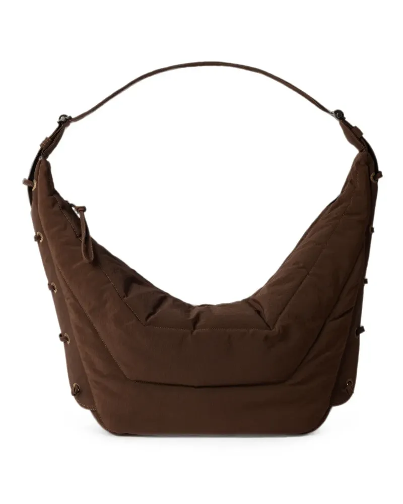 Christophe Lemaire large Soft Game bag in nylon canvas - Braun Braun