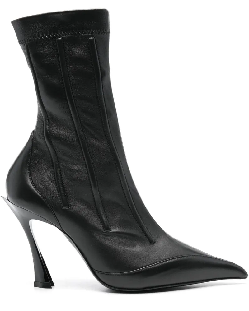 Thierry Mugler Stiefel mit Nahtdetail 95mm - Schwarz Schwarz