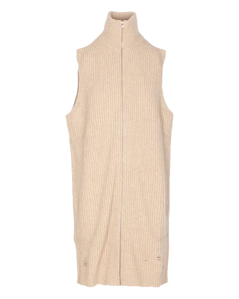Maison Margiela Stehkragen-Oberteil mit Reißverschluss - Nude Nude