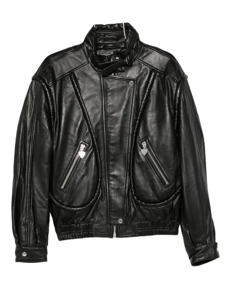 Isabel Marant Klassische Lederjacke - Schwarz Schwarz