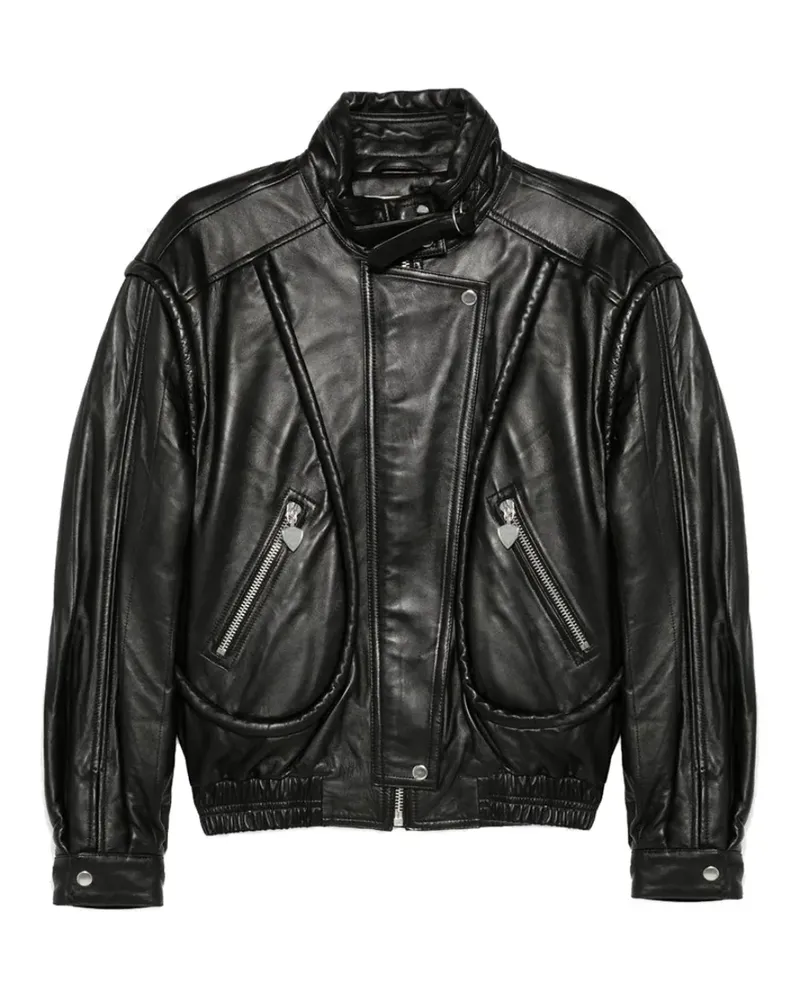 Isabel Marant Klassische Lederjacke - Schwarz Schwarz
