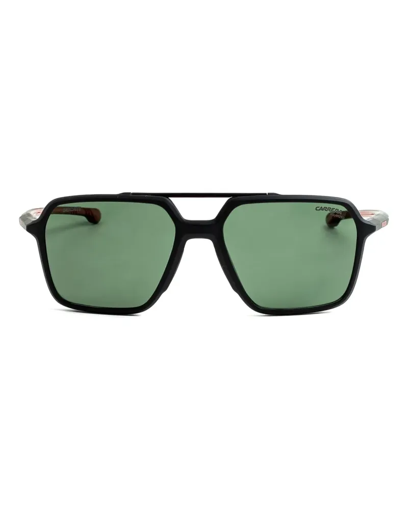 Carrera Sonnenbrille mit eckigem Gestell - Schwarz Schwarz