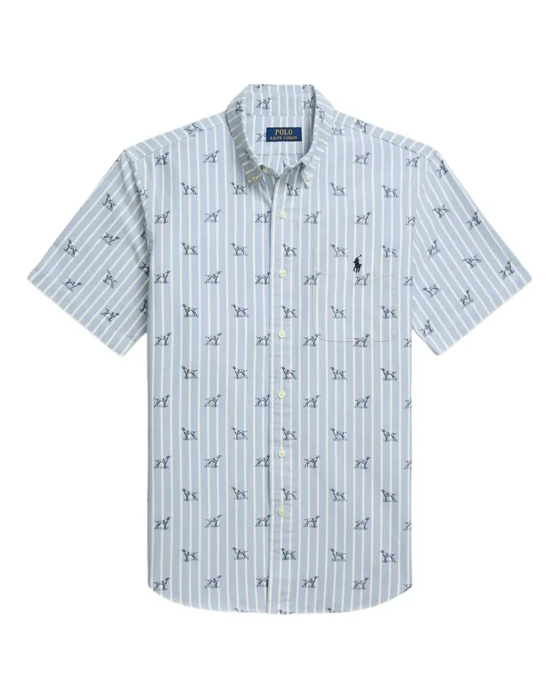 Ralph Lauren Gestreiftes Hemd mit Hunde-Print - Blau Blau