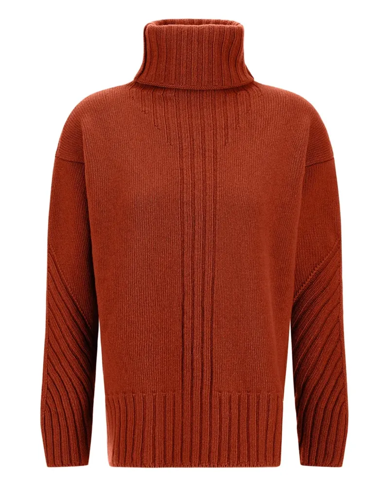 Herno Gerippter Rollkragenpullover - Orange Orange