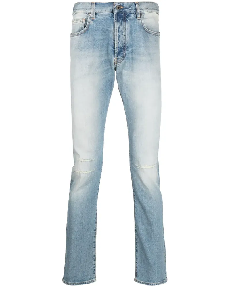 14BROS Gerade Jeans mit Stone-Wash-Effekt - Blau Blau
