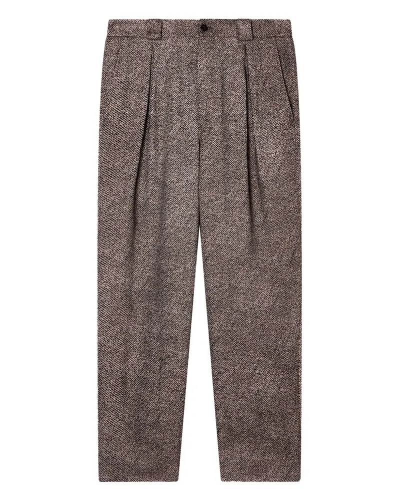 Giorgio Armani pleated herringbone trousers - Braun Braun