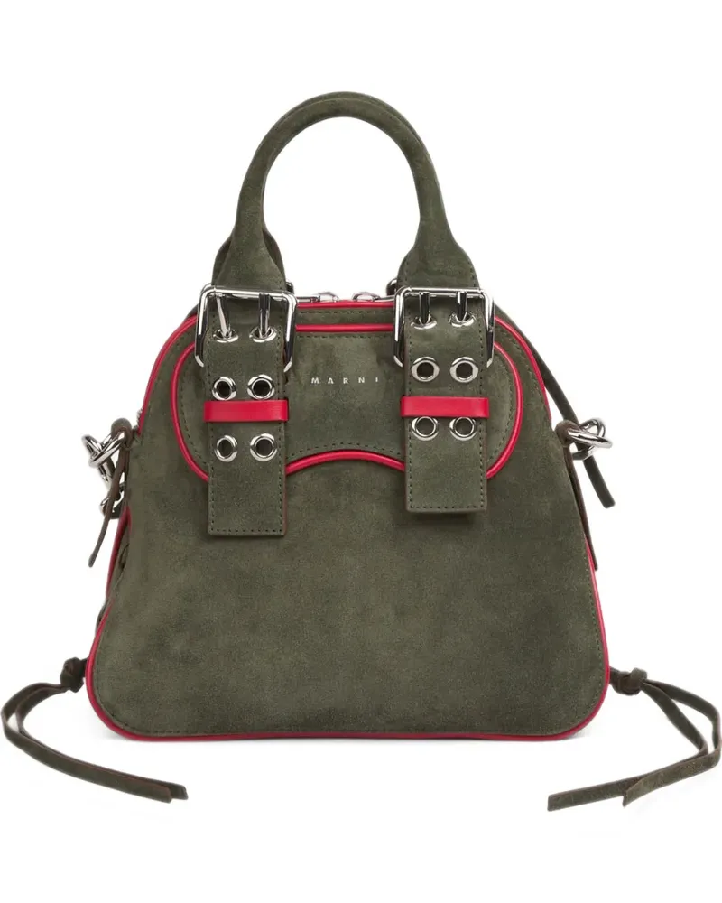 Marni Kleiner Belte Tote Bag mit Schnalle und Ösen - Grün Grün