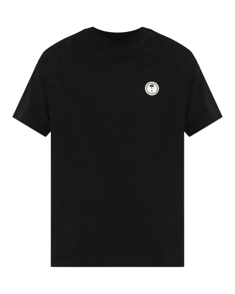 Palm Angels T-Shirt mit Logo-Patch - Schwarz Schwarz
