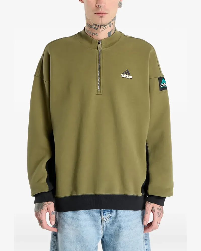 adidas blocked half-zip knitwear - Grün Grün