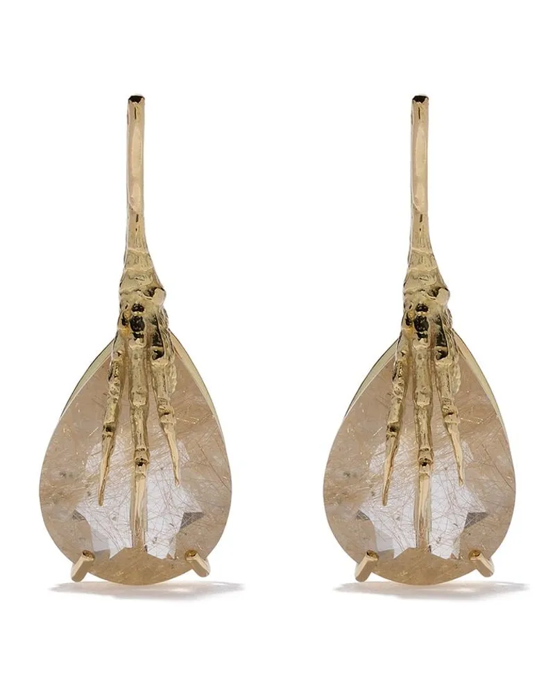 Wouters & Hendrix 18kt 'Claw' Ohrringe mit Quarz Gold