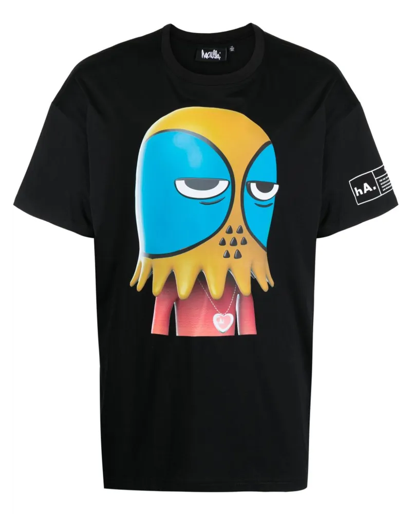 Haculla T-Shirt mit Unamused Hac Man-Print - Schwarz Schwarz