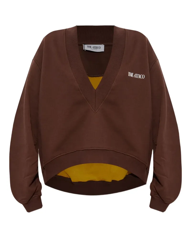 ATTICO Sweatshirt mit V-Ausschnitt - Braun Braun