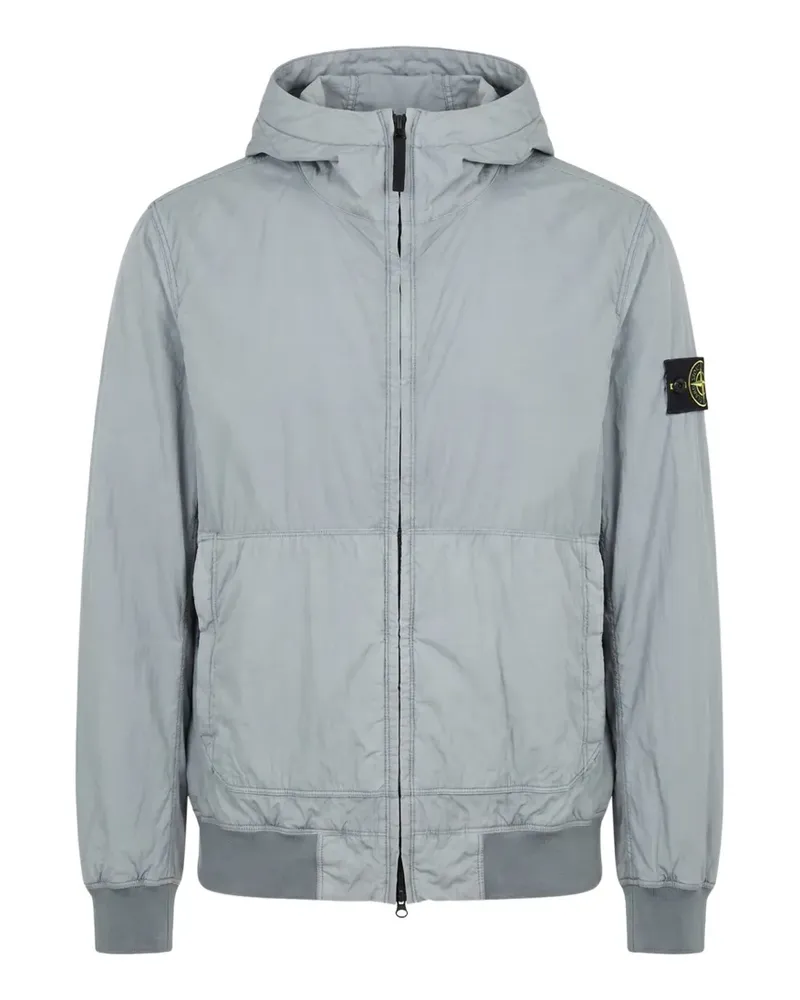 Stone Island logo-patch hooded jacket - Grau Grau