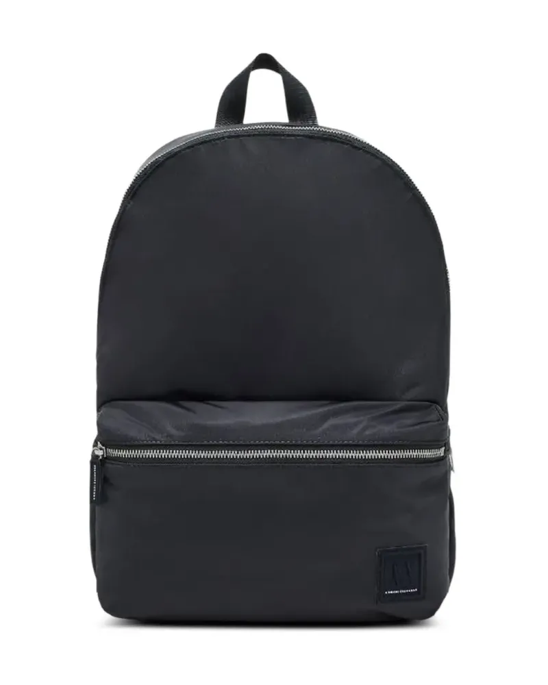 Armani Exchange logo-patch backpack - Schwarz Schwarz