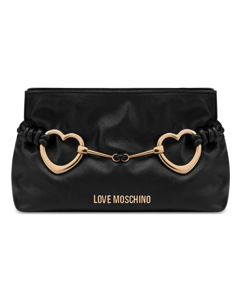 Moschino Umhängetasche mit Herzschild - Schwarz Schwarz