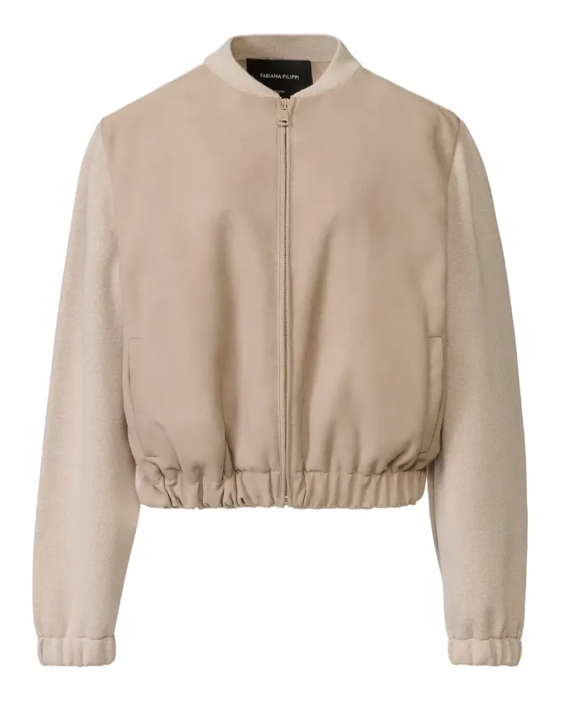 Fabiana Filippi panelled zip-up jacket - Nude Nude