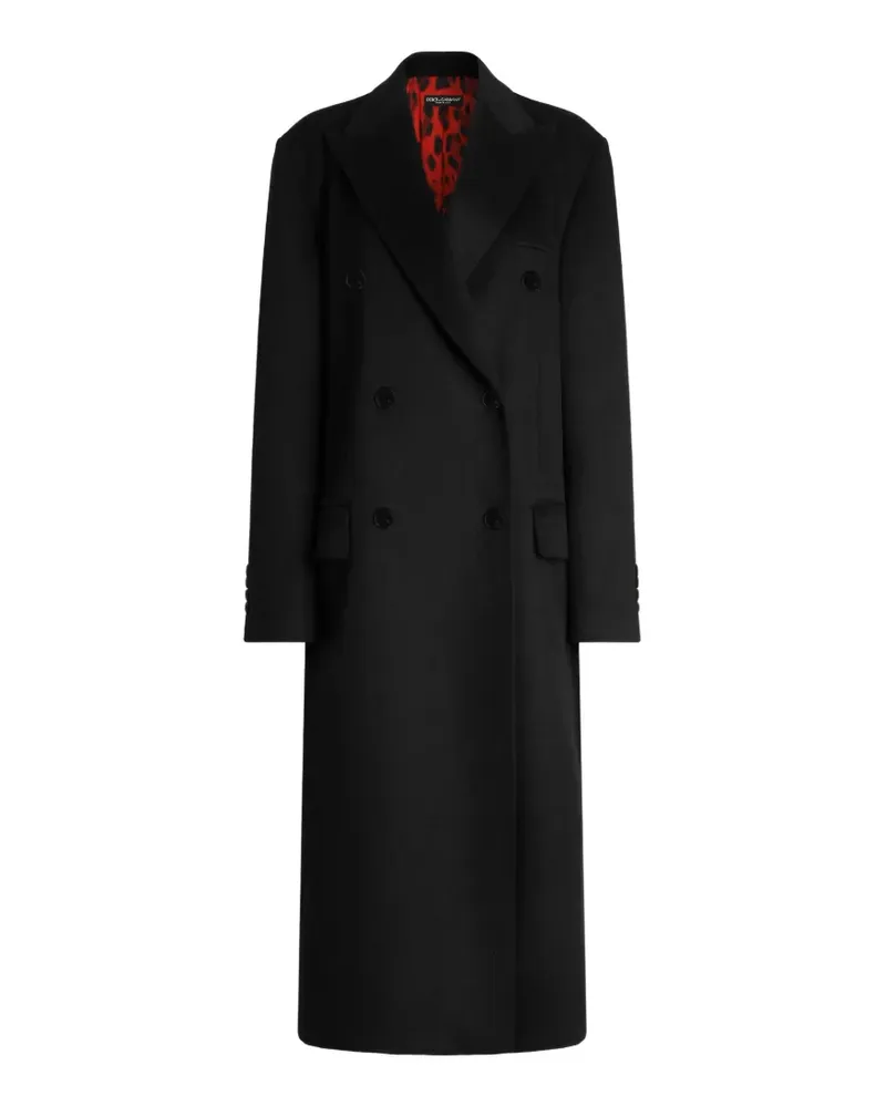 Dolce & Gabbana Doppelreihiger Kaschmirmantel - Schwarz Schwarz