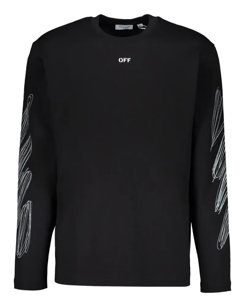 OFF-WHITE long-sleeve pattern T-shirt - Schwarz Schwarz