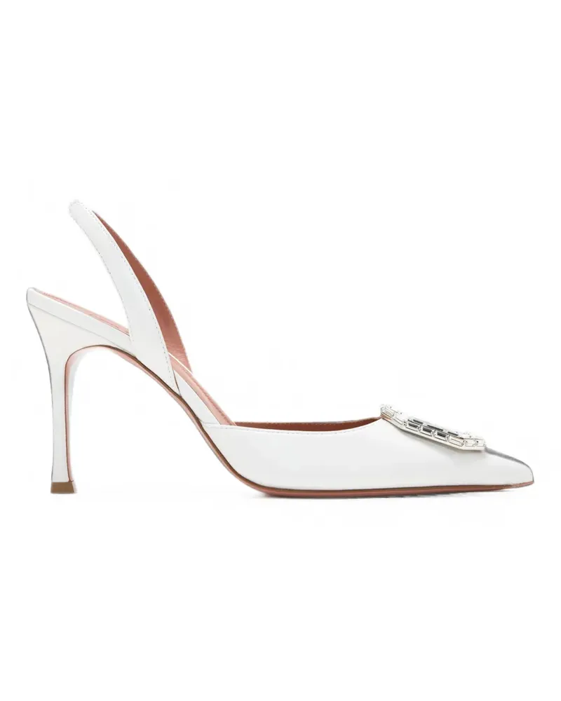 Amina Muaddi Camelia crystal-embellished slingback pumps - Weiß Weiß